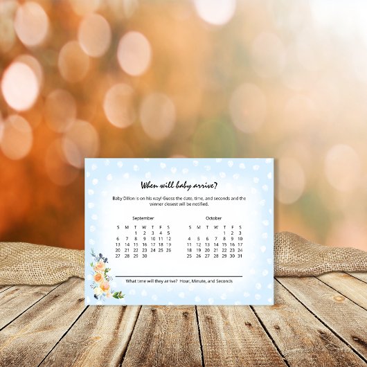 ライオンの赤ちゃん ブルー ベイビー 誕生予測 シャワー ゲーム エンクロージャーカード