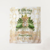 ライオンの赤ちゃん 小さな王様が誕生するよ ベイビーシャワー タペストリー (正面)