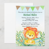 ライオンの赤ちゃん 水彩画 誕生 奉献 招待状 (正面/裏面)