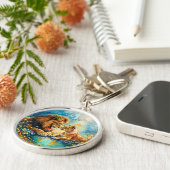 ライオンの雌の野生猫は野生動物を愛する自然 キーホルダー (側面)