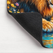 ライオンの雌の野生猫は野生動物を愛する自然 マウスパッド (コーナー)