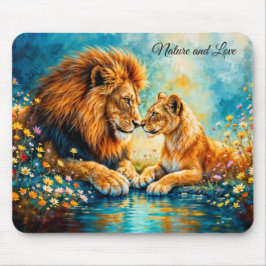 ライオンの雌の野生猫は野生動物を愛する自然 マウスパッド