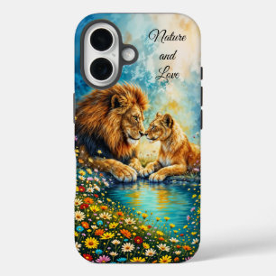 ライオンの雌の野生猫は野生動物を愛する自然 iPhone 16ケース