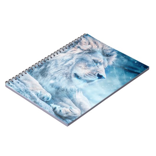 ライオンの雪は芸術動物の下に横たわる ノートブック (左側)