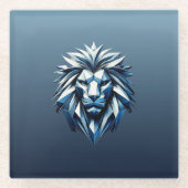 ライオンの頭の形状 ガラスコースター (正面)