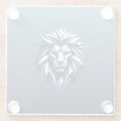 ライオンの頭の形状 ガラスコースター (裏面)