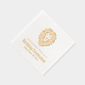 ライオンの頭の誕生日パーティーお祝い名前日付 箔ナプキン (右)