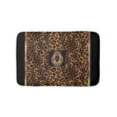 ライオンの頭を持つブラウン&ブラックレオパード柄 バスマット (正面)