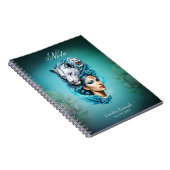 ライオンの頭威厳のあるを持った魅力的な女性 ノートブック (右側)