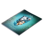 ライオンの頭威厳のあるを持った魅力的な女性 ノートブック (左側)