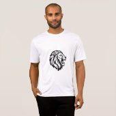 ライオンの頭部の部族タトゥーデザイン ラインアートベクター Tシャツ (正面フル)