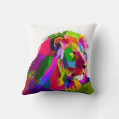 ライオンの頭（幾何学的なパターン） クッション (裏面)