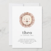 ライオンの顔の誕生日招待状 招待状 (正面)