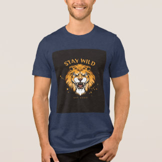 ライオンの顔 Stay Wild Tシャツ