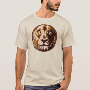 ライオンのPokerfaceのロゴ Tシャツ