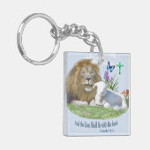 ライオンは仔ヒツジと一緒に寝る キーホルダー (正面左)