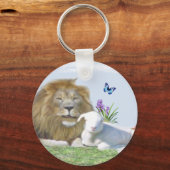 ライオンは仔ヒツジと一緒に寝る キーホルダー (正面)