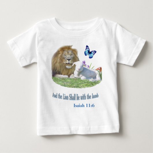ライオンは仔ヒツジと一緒に寝る ベビーTシャツ (正面)