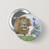 ライオンは仔ヒツジと一緒に寝る 缶バッジ (正面&裏面)