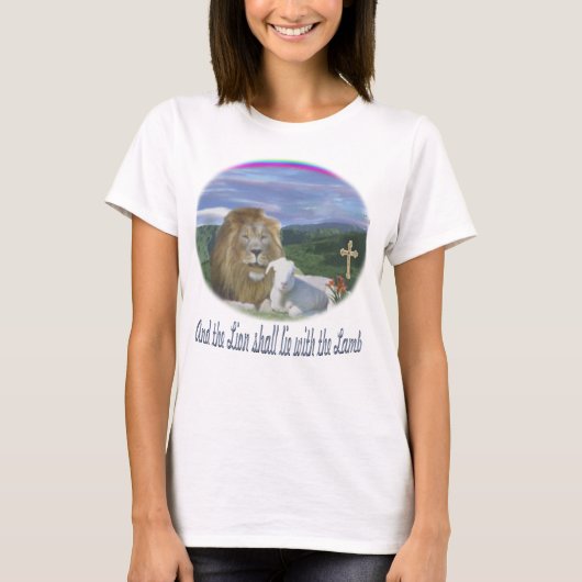 ライオンは仔ヒツジと一緒に寝る Tシャツ (正面)