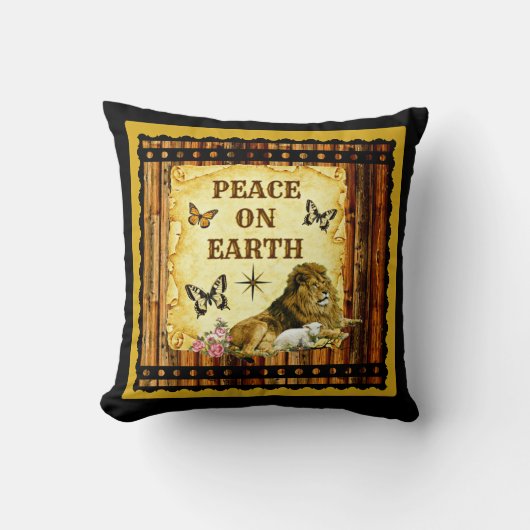 ライオンは子ヒツジと置きます クッション (正面)