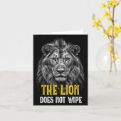 ライオンは拭かない - 面白いライオン ミーム カード (黄色い花)