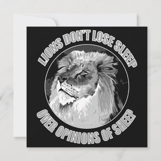 ライオンは羊の意見に眠れなくなることはない (正面)