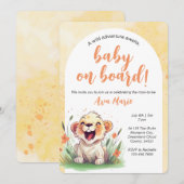 ライオンをテーマにしたベビーシャワーの招待状 招待状 (正面/裏面)