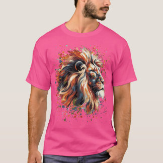 ライオンアニマルキング自然ズウィメンズトレンディー Tシャツ