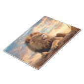 ライオンアニマル自然威厳のある荒野 ノートパッド (アングル)