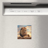 ライオンアニマル自然威厳のある荒野 マグネット (インサイチュ (食洗機))