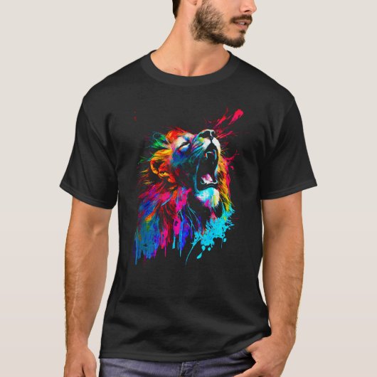 ライオンアフリポップ・アートのカ美術 Tシャツ (正面)