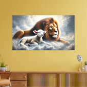 ライオンアンドラムキャンバスアート キャンバスプリント (インサイチュ (リビング))