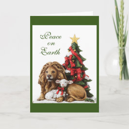 ライオンアンドラムバイクリスマスツリーホイリディ カード