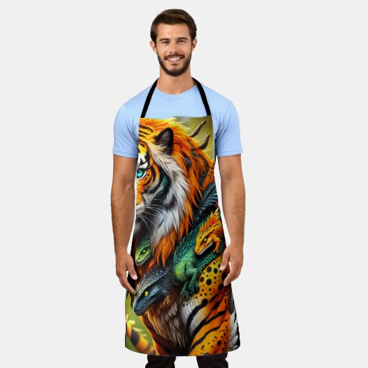 ライオンアート エプロン (着用した状態)