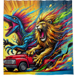 ライオンアート シャワーカーテン