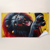 ライオンアート ビーチタオル (正面)