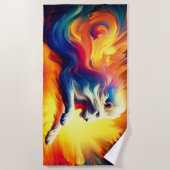 ライオンアート ビーチタオル (正面)