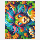 ライオンアート フリースブランケット (正面)