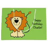 ライオンイラストレーションカスタム文字抱き枕 ラージペーパーバッグ (正面)