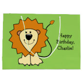 ライオンイラストレーションカスタム文字抱き枕 ラージペーパーバッグ (裏面)