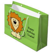 ライオンイラストレーションカスタム文字抱き枕 ラージペーパーバッグ (正面アングル)