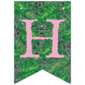 ライオンイラストレーションガールサファリハッピーバースデー バンティングフラッグ (第2の旗)