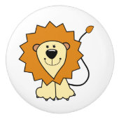 ライオンイラストレーションキッズルームセラミックノブ セラミックノブ (正面)