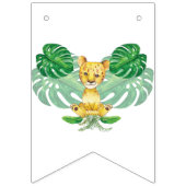 ライオンイラストレーションサファリハッピーバースデー バンティングフラッグ (第1の旗)