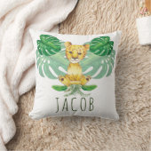 ライオンイラストレーションサファリモダンパーソナライズされた クッション (ブランケット)