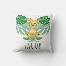 ライオンイラストレーションサファリモダンパーソナライズされた クッション