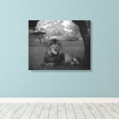 ライオンインザグラス キャンバスプリント (インサイチュ (ウッドフロア))