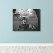 ライオンインザグラス キャンバスプリント (インサイチュ (ウッドフロア))