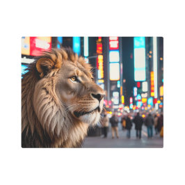 ライオンインタイムズスクエア メタルプリント